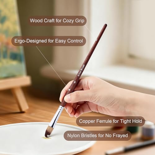 26-Piece Brush Set,Travel Watercolor Brushes, Includes Flat Brushes, Fan Brushes, Cat's Tongue Brushes, and Palette Knives.Suitable for Oil Painting and Watercolor Painting.