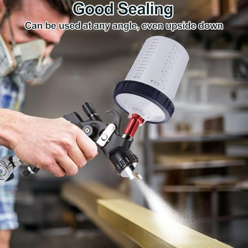 Disposable Paint Sprayer Gun Cup 27 Ounce(800ML) Kit with 30 Cups and Lids System, 1 Hard Cup with Retainer Ring, 6 Plugs, 1 Paint Stirrer for Automotive Commercial Coatings (27 Ounce-30PCS) - size: 27 Ounce-30PCS)