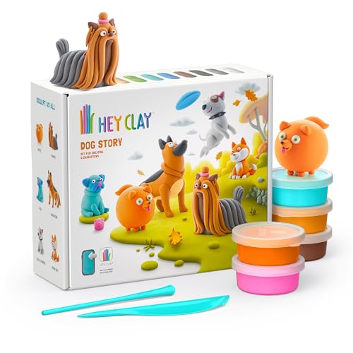 HEY CLAY Dog Story - Air Dry Clay Kit with Interactive App for Kids & Tweens, Modeling Clay and Crafts Set for Kids Ages 6 to 10 - style: Dog Story