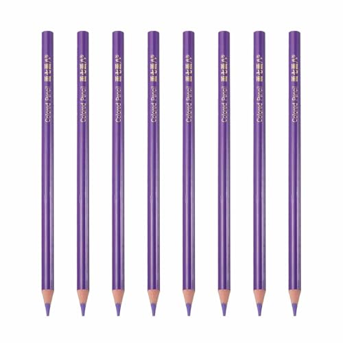 MECCANIXITY 8 PCS Colored Pencils Set, Wooden Oil Based Colored Drawing Pencils for Artists Art Supplies for Teens Adults, Purple - color: Purple