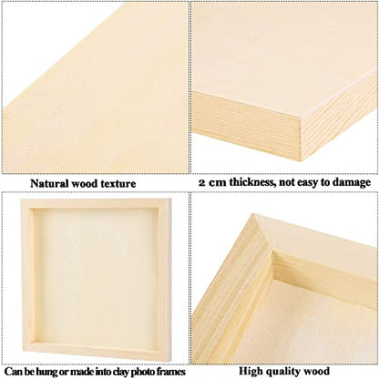 ADXCO 8 Pack Wood Panels 10 x 10 Inch Unfinished Wood Canvas Wooden Panel Boards for Painting, Pouring, Arts Use with Oils, Acrylics - size: 10 x 10 inch