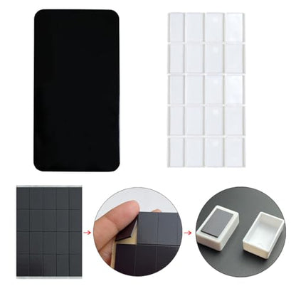 FCLUB Watercolor Tin Palette with 20Pcs Empty Full Pans, Magnetic Squares | Lightweight Paint Tray Palettes, With 3ml Pans and 3M Magnetic Squares, DIY Art Palettes, Paint Holder, Painting Palette - color: Black, size: Pack of 20 Full Pans