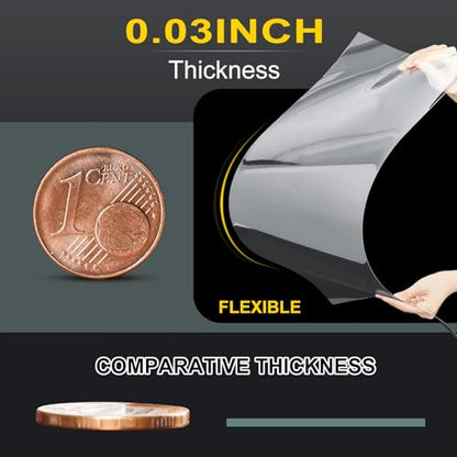 Beeveer 2 Roll of 48 x 96 Inch Extra Large PET Sheets, Transparent Clear Flexible Plastic Sheet for Craft, Picture Frames, Sign Blank, DIY Display Project, Protective Barriers - size: 48 x 96 Inch