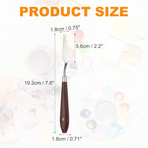 HARFINGTON 2pcs Palette Knife Painting Tool 2.09" x 0.71" Stainless Steel Art Spatula Pallet Knives Scrapers Tools with Plastic Handle for Acrylic Oil Canvas Mixing Spreading, Red/Silver - size: 2.09" x 0.71"
