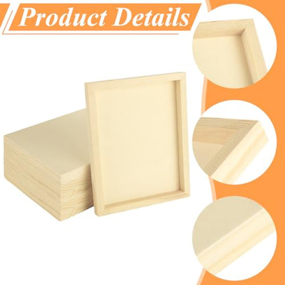 8PCS 8 x 10 Inch Wood Panels for Painting, Unfinished Wooden Canvas Panel Boards, Wood Panel for Arts & Craft Paint Pouring Panel Board - size: 8 x 10 Inch