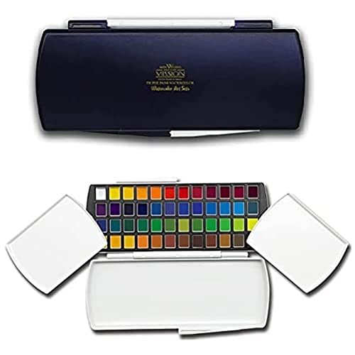 Gold Class Mission Triple Pans Watercolor Palette Art Set 12, 24, 48Colors 3Types (MPW-1248W) for Mijello