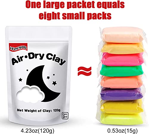 ifergoo White Air Dry Clay, Foam Magic Modeling Clay for School Art & Craft Project, Refill White Clay for Kids, Slime Supplies, Super Light & Soft, Non-Sticky, Non-Toxic, Age 3-12 Boys and Girls Gift - color: D-White Color