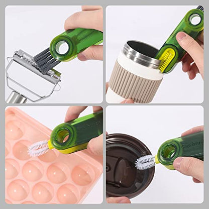 3 in 1 Cup Lid Gap Cleaning Brush Set, Multifunctional Insulation Bottle Cleaning Tools, Mutipurpose Tiny Silicone Cup Holder Cleaner, Home Kitchen Cleaning Tools - color: Gray