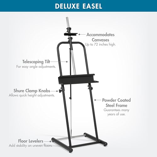 SD STUDIO DESIGNS Deluxe Easel - Black 22.5" W x 23" D x 87.75" H - style: 72"