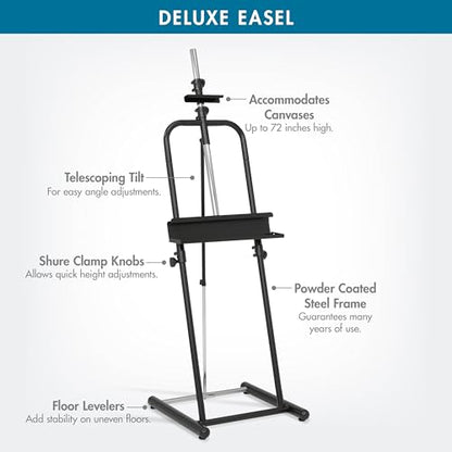 SD STUDIO DESIGNS Deluxe Easel - Black 22.5" W x 23" D x 87.75" H - style: 72"