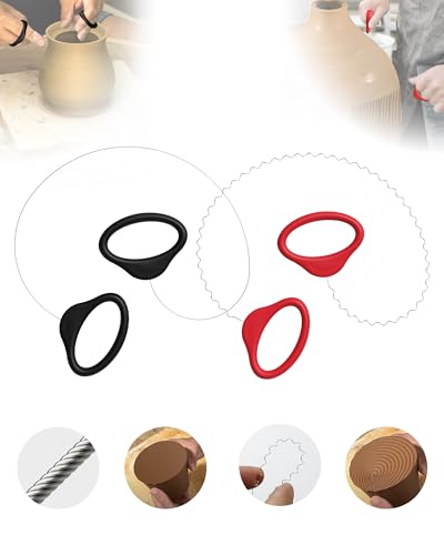 Pottery Wire Tool, Clay Cutting Wire, Black and Red Handle Standard Pottery Wire Cutter, Pottery Wire Cut Off Tool for Pottery and Clay Artists (2 pcs) - color: Black and Red