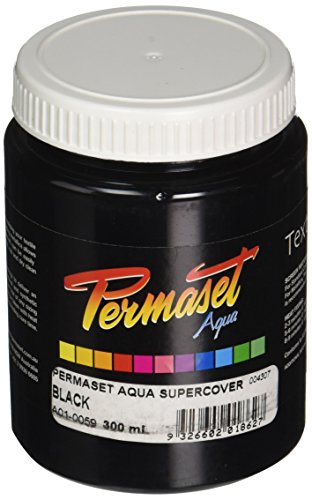 Permaset Aqua Supercover 300ml Fabric Printing Ink - Black