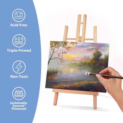 ESRICH Stretched Canvases for Painting 8x10, 10 Pack 8x10 Canvas Value Pack,Primed Acid-Free Cotton Blank Canvas, Paint Canvases for Oil & Acrylic Paint. - size: 8X10IN 10 Packs