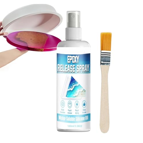Fast Mold Release, Fast-Drying Lubricant Agent, 100ml Bottle with Epoxy Coating, Clear Liquid Casting Spray, Aerosol Mist with Precision Nozzle, Demolding Tool for Candle & Soap