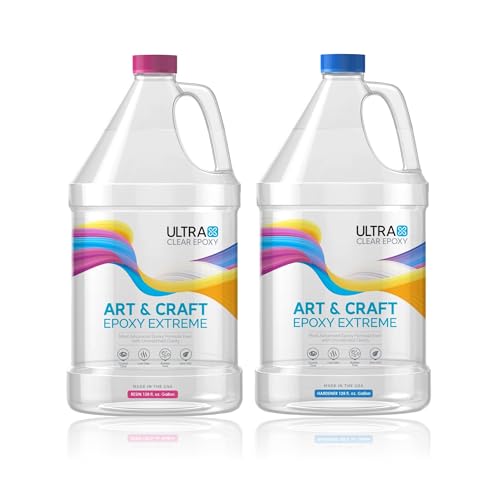 UltraClear Crystal Clear Epoxy Resin Kit for Art and Craft | Food Safe Resin and Hardener for Jewelry, Molds, Coasters, Tumblers, Geode Art | USA Made, Zero VOC (1 Gallon Combined/64oz Each) - size: 1 Gallon Combined / $99
