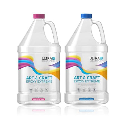UltraClear Crystal Clear Epoxy Resin Kit for Art and Craft | Food Safe Resin and Hardener for Jewelry, Molds, Coasters, Tumblers, Geode Art | USA Made, Zero VOC (2 Gallons Combined/128oz Each) - size: 2 Gallons Combined / $159