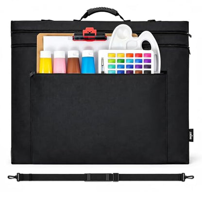 JJRING 20x26 Art Portfolio Tote Bag - Large Carrying Storage Case with Handle & Adjustable Shoulder Strap, Portfolio Folder for Artwork, Posters, Canvas, Drawing Boards - size: 20''*26''