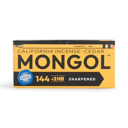Mongol Classic Incense Cedar #2 Pencil - 144-Pack - Pre-sharpened, European Graphite Core, US Grown Cedar, Smudge Free Eraser – Nontoxic PMA Certified - size: 1 Count (Pack of 144)
