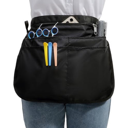 Barber Apron with 5 Pockets, Waterproof and Bleach-proof Hair Stylist Apron for Men and Women - color: Black