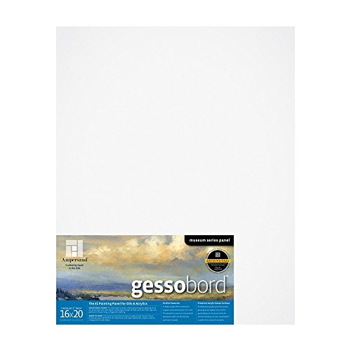 Ampersand Art Supply Museum Series Gessobord | 16x20 | 2" Cradled Profile | Gesso Wood Painting Panel for Oil and Acrylic Paint & Mixed Media | Canvas Panel Alternative in Professional Art Supplies - size: 16" x 20", style: 2 Inch Cradle