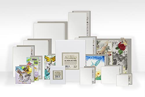 Creative Mark ArtBites Canvas Textured Boards 5-Pack - 2.3mm Stock Board Mounted Mini Canvases for Painting, Sketching, Printing & More! - 4x4 - size: 4x4"