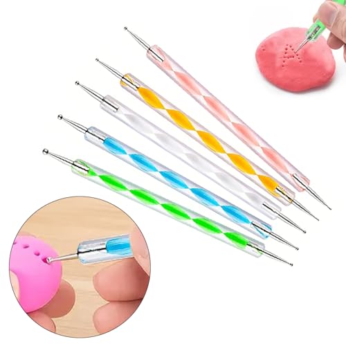 Clay Art Tools Set. 13Pcs Polymer Clay Tools Kit, Acrylic Roller Clay Rolling Pin, Stainless Steel Clay Sheets, Texture Needle & Ball Stylus Dotting Tools