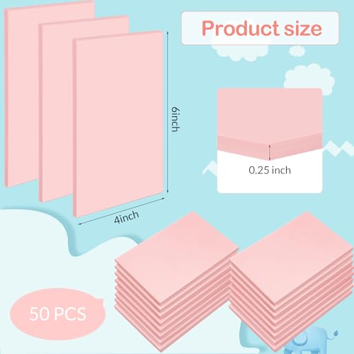 Frienda 50 Pack Rubber Carving Blocks 4 x 6 Inch, Rubber Stamp Carving Blocks for Printmaking, Printing, DIY Craft Project, Soft Block Stamp for Beginners and Professional(Pink) - color: Pink