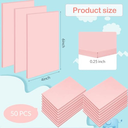Frienda 50 Pack Rubber Carving Blocks 4 x 6 Inch, Rubber Stamp Carving Blocks for Printmaking, Printing, DIY Craft Project, Soft Block Stamp for Beginners and Professional(Pink) - color: Pink