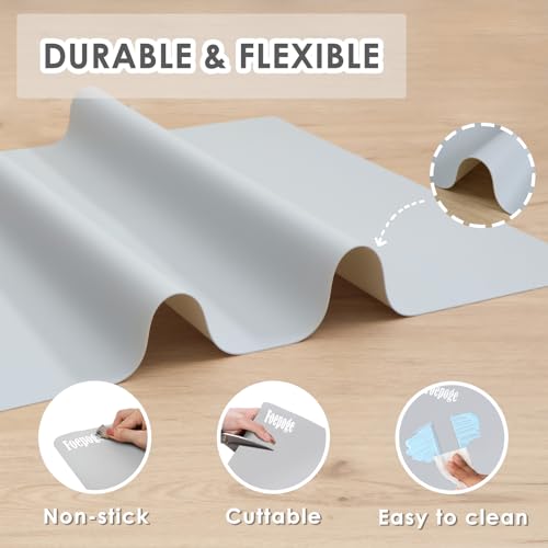 31.5" x 23.6" Extra Large Silicone Mat for Resin Casting, Crafts and Epoxy, Nonstick Silicone Sheet for Jewelry Casting Molds, Countertop Protector Mat Heat Resistant Placemats by Foepoge, Gray - color: Gray