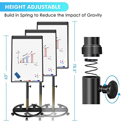 maxtek Mobile Dry Erase Board – 40x28 inches Magnetic Portable Whiteboard Stand Easel White Board Flipchart Easel Board with 25 Sheets Paper Pad - color: Black, size: 28"W x 40"H