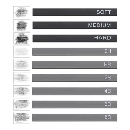 PATIKIL Compressed Charcoal Sticks Set, 3 Type Art Supplies Sketch Square Stick for Artist Drawing Sketching Shading Painting, Black White