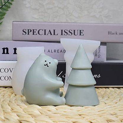 Plaster Casting Resin Mold Christmas Tree Bear Making Chocolate Fudge Great Craft Lover Silicone