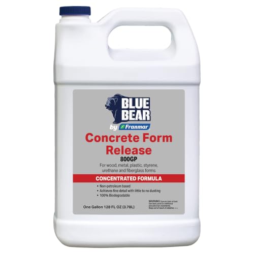 BLUE BEAR 800GP: Concrete Form Release - High-Yield - Non-Staining - Biodegradable Concrete Release Agent for Wood, Metal, Plastic, Styrene, Urethane & Fiberglass Forms