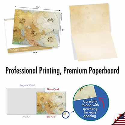 The Best Card Company - 10 Boxed Note Cards with Flowers - Blank Assorted Floral Notecards Bulk (4 x 5.12 Inch) - Batik Blossoms M6590OCB - style: Batik Blossoms