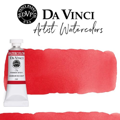 DA VINCI PAINTS Professional Artist Watercolor Paint, Cadmium Red Deep, 15mL - color: Cadmium Red Deep, style: 15mL