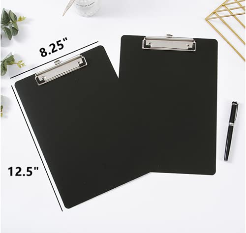 Clipboard Black,Clip Boards Set of 8,Clip Board with Low Profile Clip,A4 Letter Size Drawing Board Sketching Tool,12.5 x 8.75"Hanging File Folders Plastic Folder for Nurses,Students,Office,Women - style: Classic