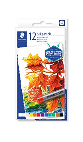 Staedtler Karat Studio Quality Oil Pastels Set of 12 Color-Intensive Colors in Heavy-Duty Cardboard Storage Case (2420C12)