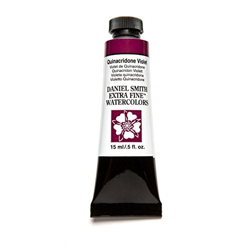 Daniel Smith 284600094 Extra Fine Watercolor 15ml Paint Tube, Quinacridone, Violet 0.5 Fl Oz (Pack of 1) - color: Violet