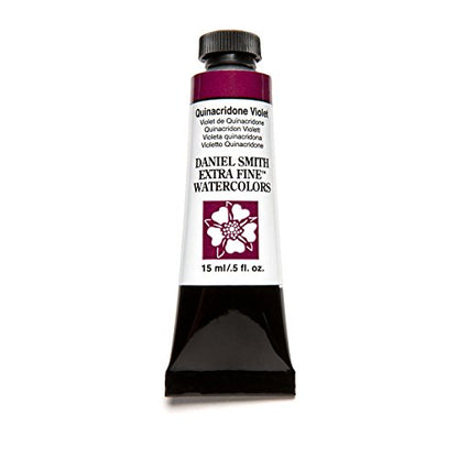 Daniel Smith 284600094 Extra Fine Watercolor 15ml Paint Tube, Quinacridone, Violet 0.5 Fl Oz (Pack of 1) - color: Violet