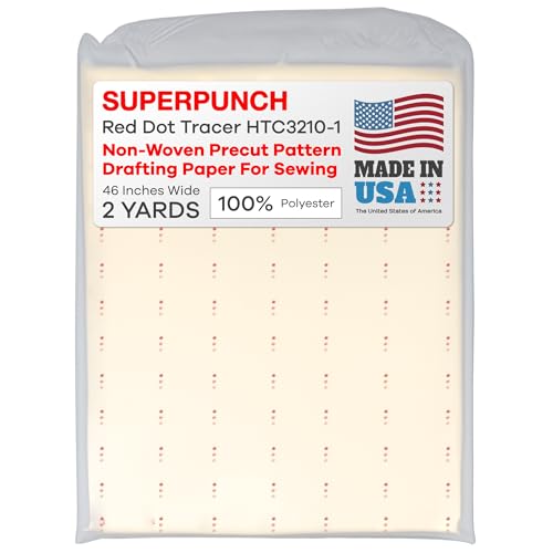 Red Dot Tracer HTC3210-1 – 46 Inches Wide, Non-Woven Precut Pattern Drafting Paper for Sewing, Copying, Altering, Designing & Scaling, 100% Polyester, in 2 Yard Package, Made in USA - size: 2 yards