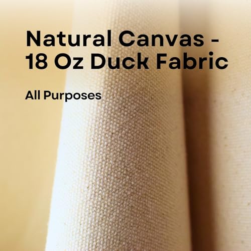 Natural Cotton Canvas 18 Oz (#8 Duck) Fabric Roll 72-Inch Wide x 25 Yards Length Durable Heavy-Duty Canvas for Tote Bags, Floor Cover, Machine Covers and Curtains - size: Duck #08-72" -25