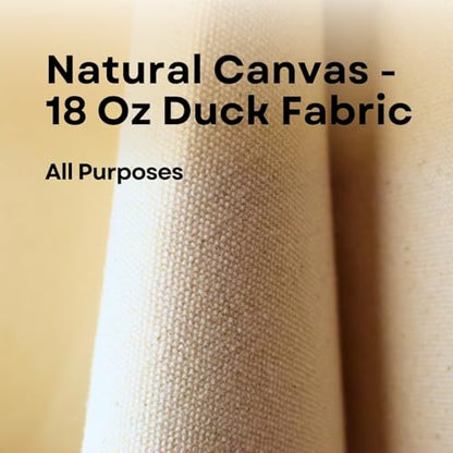 Natural Cotton Canvas 18 Oz (#8 Duck) Fabric Roll 72-Inch Wide x 25 Yards Length Durable Heavy-Duty Canvas for Tote Bags, Floor Cover, Machine Covers and Curtains - size: Duck #08-72" -25