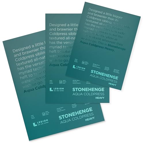 Stonehenge Aqua White Heavy Weight Block, 300lb, Coldpress, 9 x 12 Inches, 10 Sheets for Wet and Dry Media - size: 9 x 12