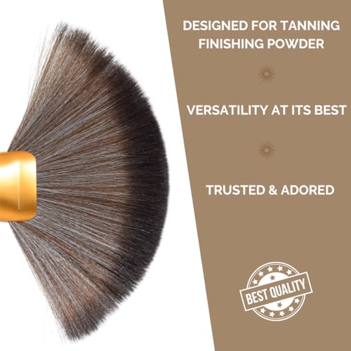 SunFX Finishing Powder Brush | Large Professional Fan Brush for Salon Use | Perfect For Spray Tan Powder | White - color: White