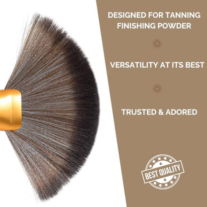 SunFX Finishing Powder Brush | Large Professional Fan Brush for Salon Use | Perfect For Spray Tan Powder | White - color: White