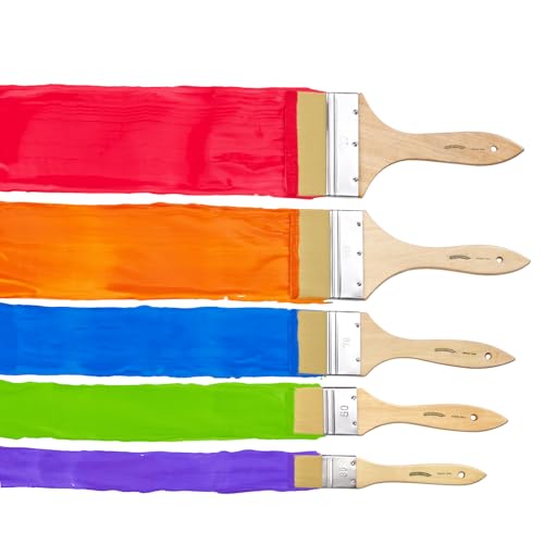 Colorations Large Area Paint Brushes - Set of 5 Sizes