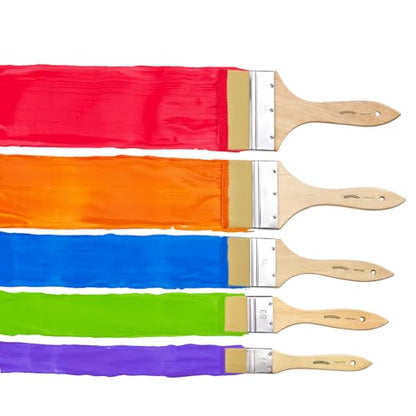Colorations Large Area Paint Brushes - Set of 5 Sizes