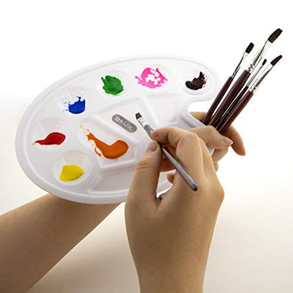 BAZIC Products Paint Palette 10 Mixing Oval Tray w/Thumb Hole, Plastic Paint Pallets for School Adult, DIY Craft Art Acrylic Painting, 288-Packs - color: Oval-10 Wells, size: 288-Pack