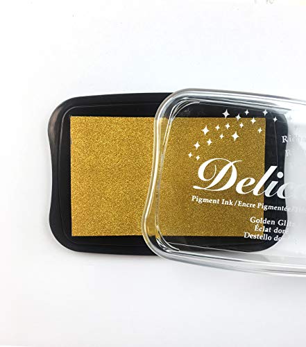 Tsukineko Delicata Ink pad, Golden Glitz - color: Golden Glitz, size: 4 x 4 cm