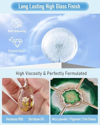 Nicpro UV Resin 200g, 2 PCS Crystal Clear UV Glue Hard, High Viscosity & Quick Curing UV Epoxy Resin Kit for Jewelry Making, Craft, Doming, Coating and Casting - size: 200 g